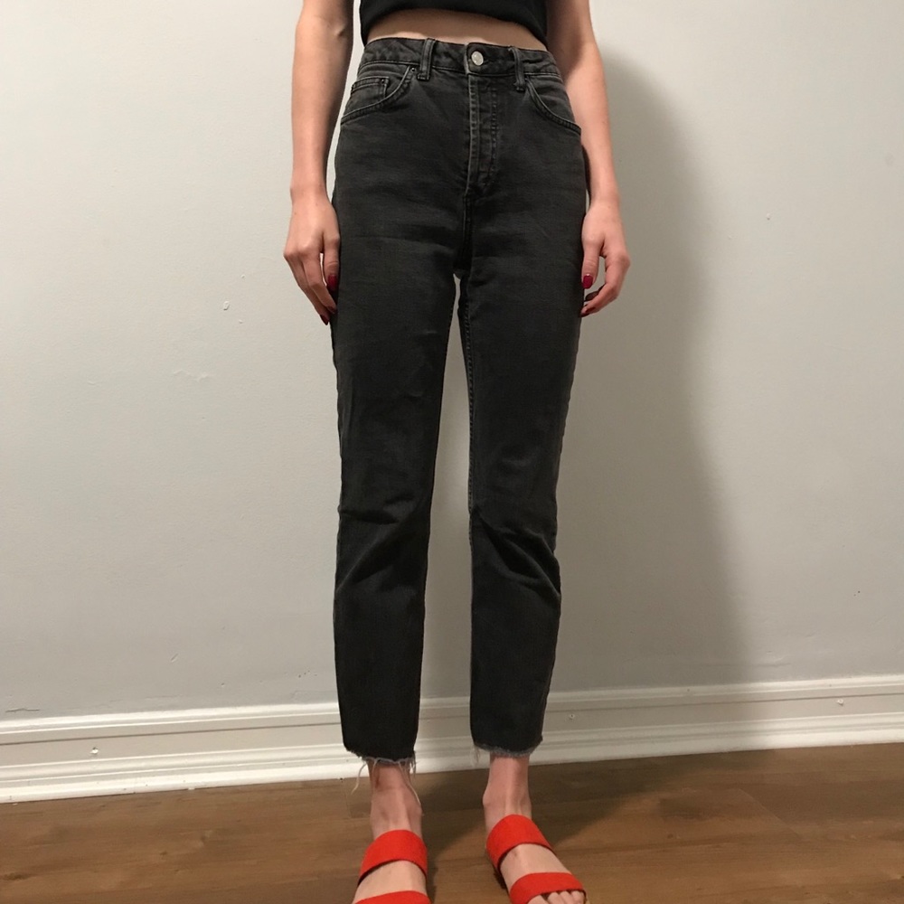 TOPSHOP Moto cropped straight leg jeans